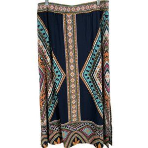 Chico's Maxi Skirt 1 Hippie Medium Mesh Layered Pull On Multicolor Artsy Lined